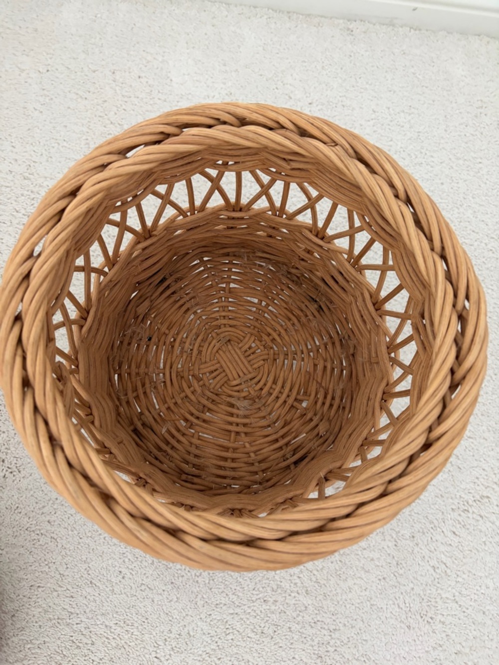 Woven Rattan Accent Basket Stand - Natural Light Brown - Picture 2 of 3